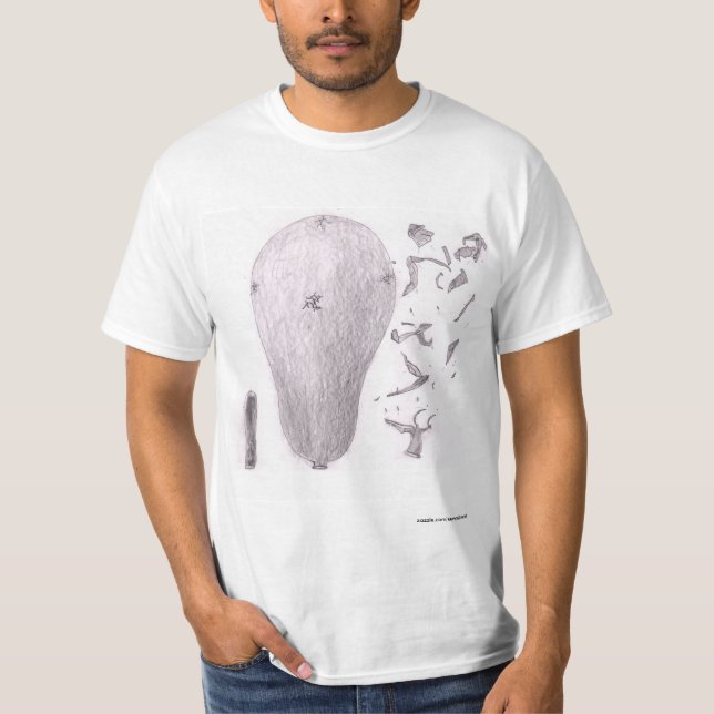 Tre ballonger, en utan luft, en uppblåst, exploder t shirt (Framsida)