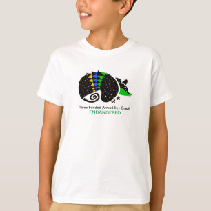 Tre-banade ARMADILLO-Brasilien - utrotningshotade T Shirt