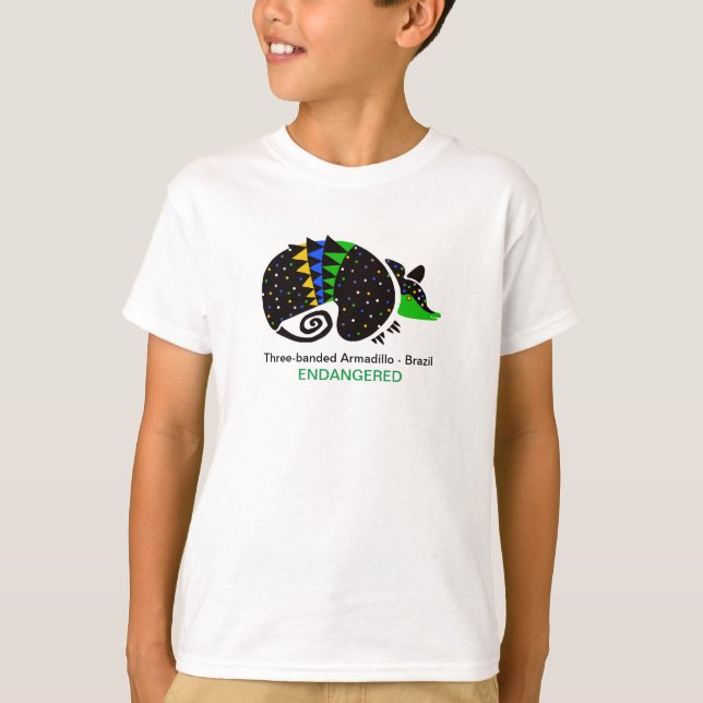 Tre-banade ARMADILLO-Brasilien - utrotningshotade  T Shirt (Framsida)