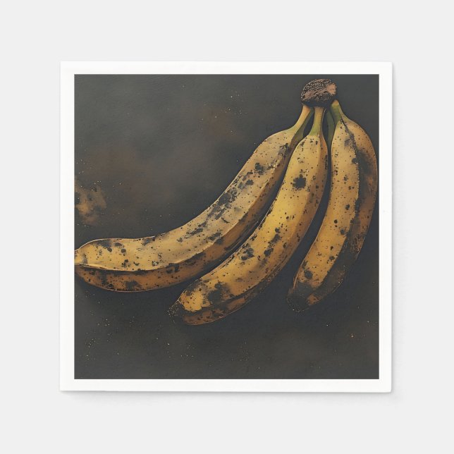 Tre bananer i mörker pappersservett (Framsidan)