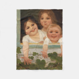 Tre barn i fönstret fleecefilt