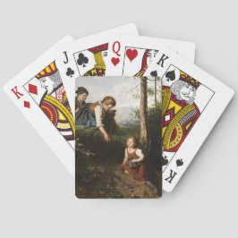 Tre barn som plockar Vild Berries i skogen Casinokort