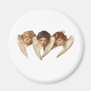 Tre barnänglar - vintagehötorgskonstkonst magnet
