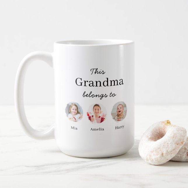 Tre barnbarn Personligt  Kaffemugg (Med munk)