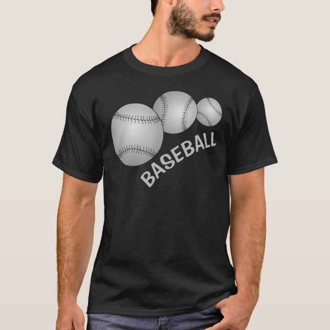 Tre basebollar t shirt (Framsida)