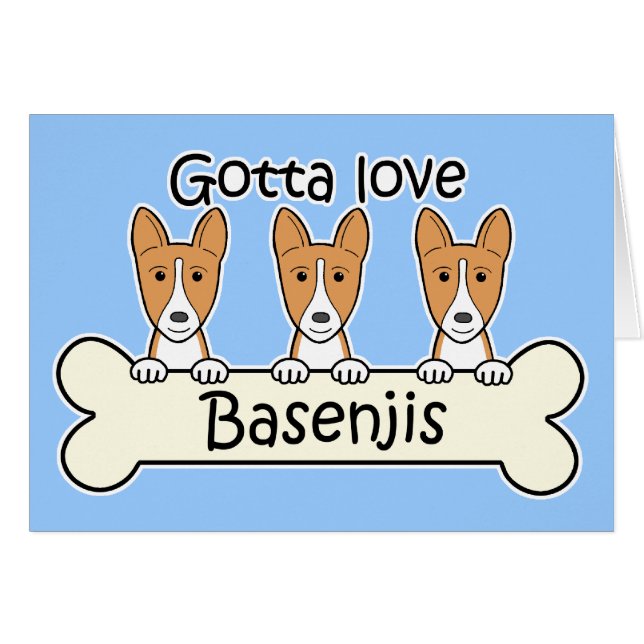 Tre Basenjis Hälsningskort (Framsidan Horizontal)