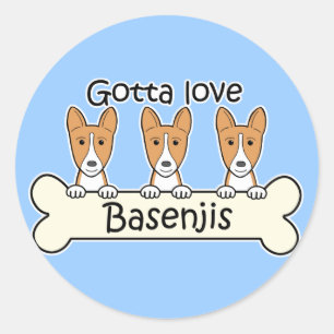 Tre Basenjis Runt Klistermärke
