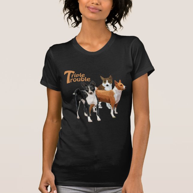 tre basenjis t-shirt (Framsida)