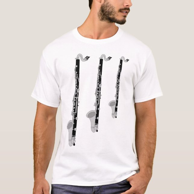 Tre Bass Clarinets T Shirt (Framsida)