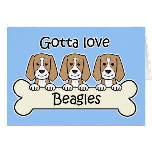 Tre Beagles Hälsningskort