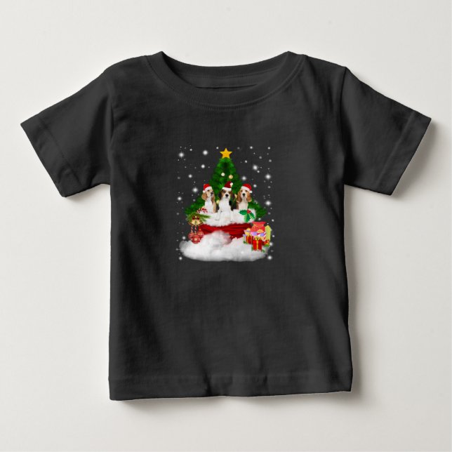 Tre Beagles Jultomten med Julgran T Shirt (Framsida)