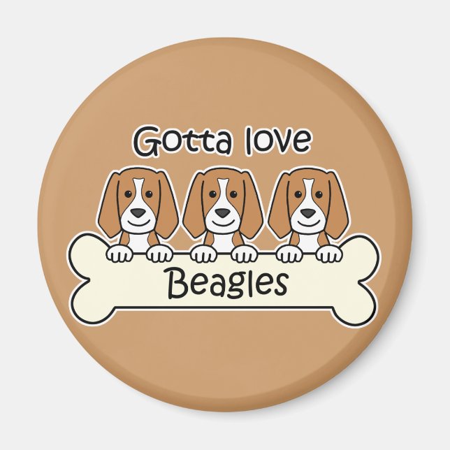 Tre Beagles Magnet (Framsidan)
