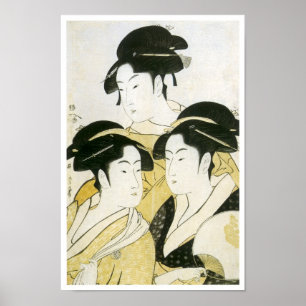 Tre Beauties, Utamaro, 1790-talet Poster