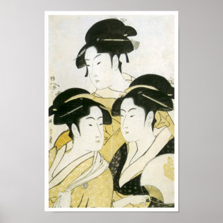Tre Beauties, Utamaro, 1790-talet Poster