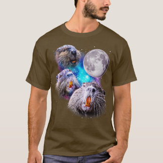 Tre Beavers Howl vid Måne T Shirt