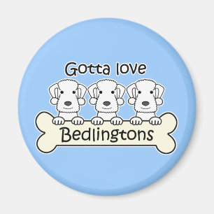 Tre Bedlington Terriers Magnet