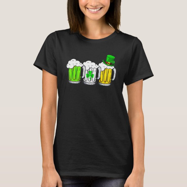 Tre Beer Mugg Irish Flagga Manar Wom T Shirt (Framsida)
