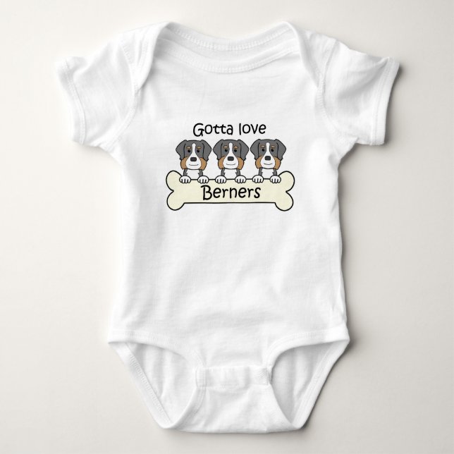 Tre Bernese berghundar Tee (Framsida)