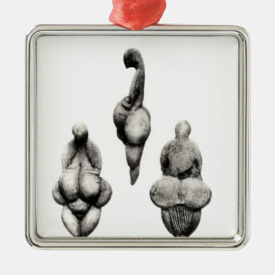 Tre beskådar av "en Venus" statuette Julgransprydnad Metall