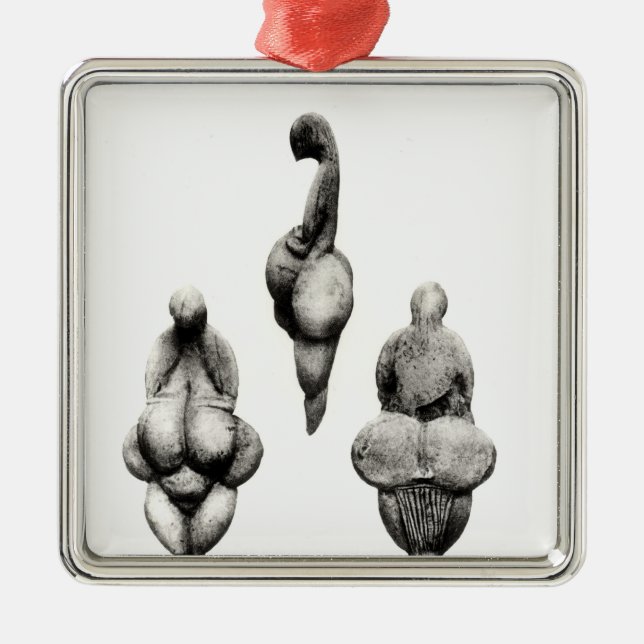 Tre beskådar av "en Venus" statuette Julgransprydnad Metall (Framsidan)