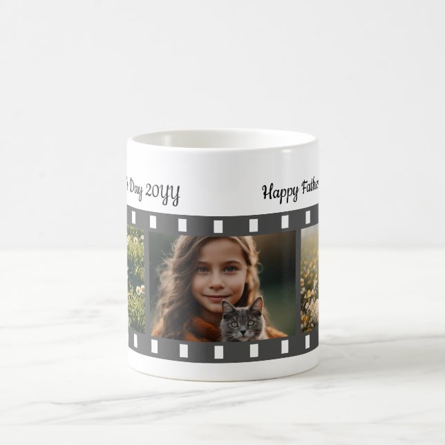 Tre Bild Photo Roll Fars dag Kaffemugg (Center)