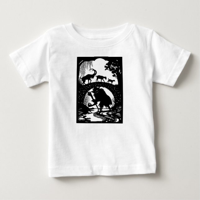 Tre Billy Goats Gruff Baby T-Shirt (Framsida)