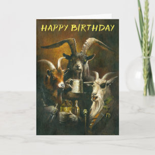 Tre Billy Goats Rough Birthday Card Kort