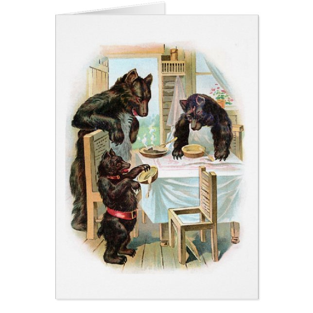 Tre björnar äter Porridge, Hälsningskort (Framsidan)