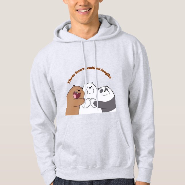 Tre Björnar Roligt – Sött Kläddesign Hoodie (Framsida)