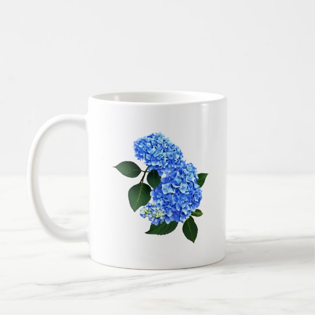 Tre blå Hydrangea Kaffemugg (Vänster)