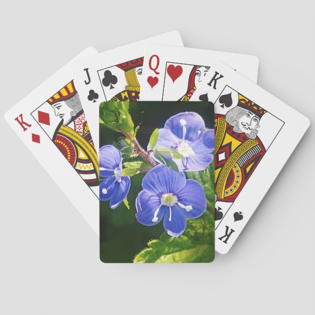 Tre Blåa blommor Casinokort (Baksidan)