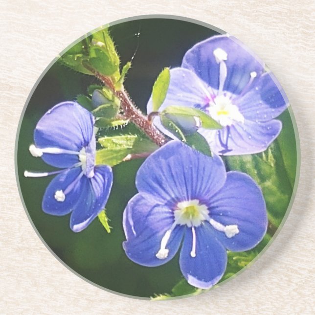 Tre Blåa blommor Underlägg (Framsidan)