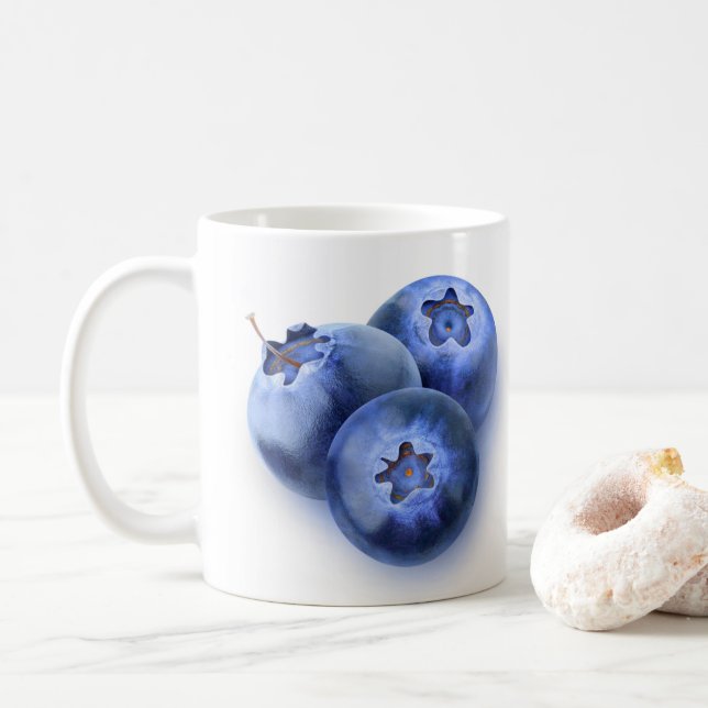 Tre blåbär kaffemugg (Med munk)