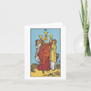 Tre blankkort för kopp - Rider Waite Smith-tarot Kort