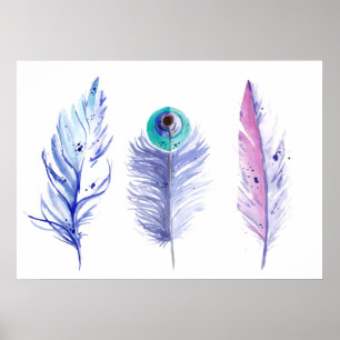 Tre blåttfjädrar poster