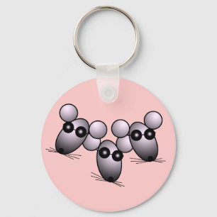 Tre blinda möss Keychain Nyckelring