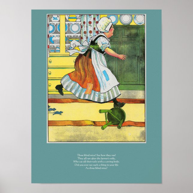Tre Blinder Mice Mor Goose Nursery Rhyme Poster (Framsidan)
