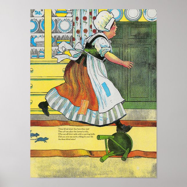 Tre Blinder Mice Mor Goose Nursery Rhyme Poster (Framsidan)