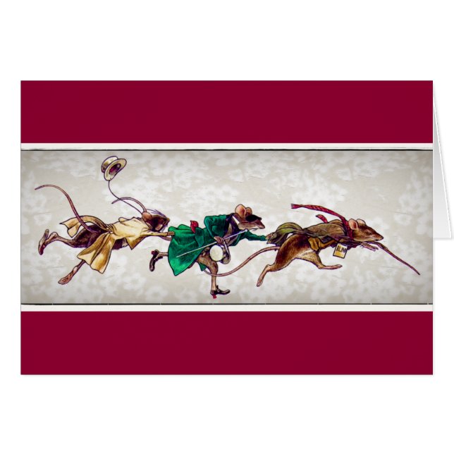 Tre Blinder möss Hälsningskort (Framsidan Horizontal)