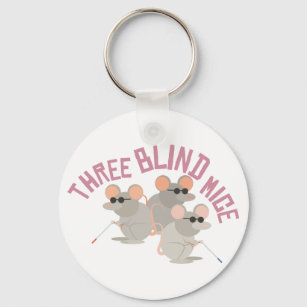 Tre Blinder möss Nyckelring