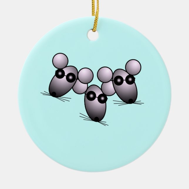 Tre Blinder smeknamn Julgransprydnad Keramik (Framsidan)