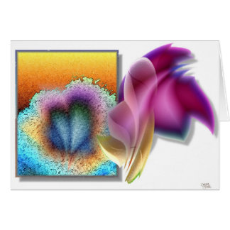 Tre blom. (kort) hälsningskort