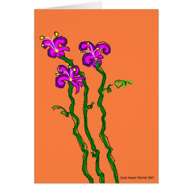 Tre blommor #1 hälsningskort (Framsidan)