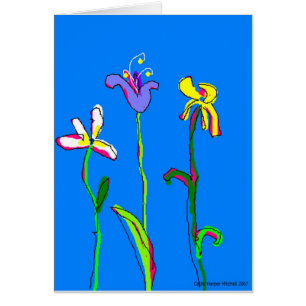 Tre blommor #2 hälsningskort
