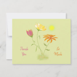 Tre blommor i Sol - genomskinliga. Tack Kort