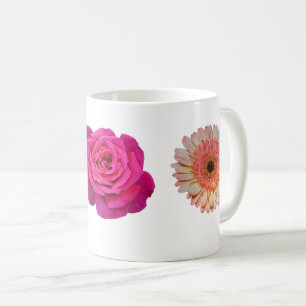 Tre blommor mönster kaffemugg