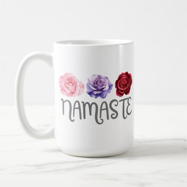 Tre blommor Namaste Kaffemugg (Vänster)