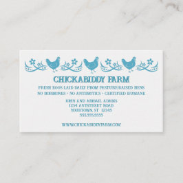 Tre Blue Hens Egg Farm Farmer Land Store Visitkort