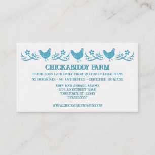 Tre Blue Hens Egg Farm Farmer Land Store Visitkort