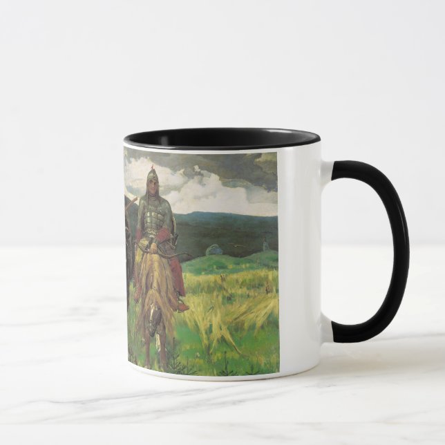 Tre Bogatyrs (1898) vid det Viktor Vasnetsov Mugg (Höger)